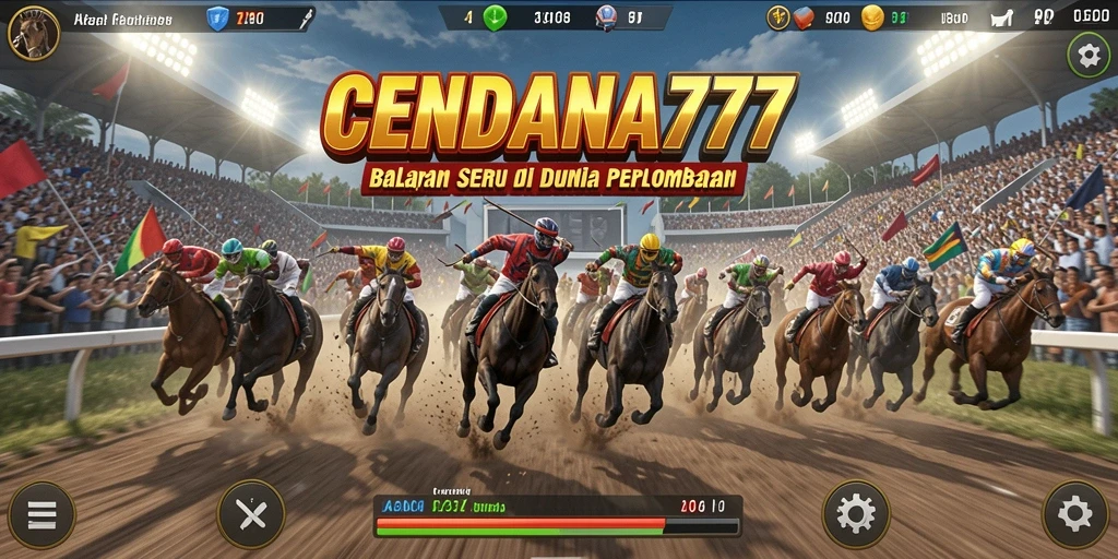 Tangkapan layar mendebarkan dari gameplay CENDANA777 saat balapan.