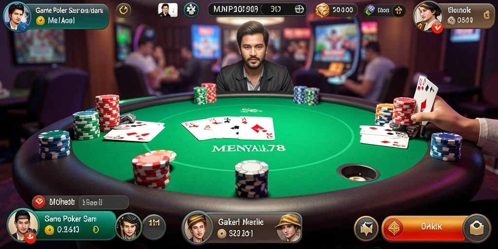 Gameplay MENYALA78 menampilkan suasana poker yang mendebarkan dan interaktif.