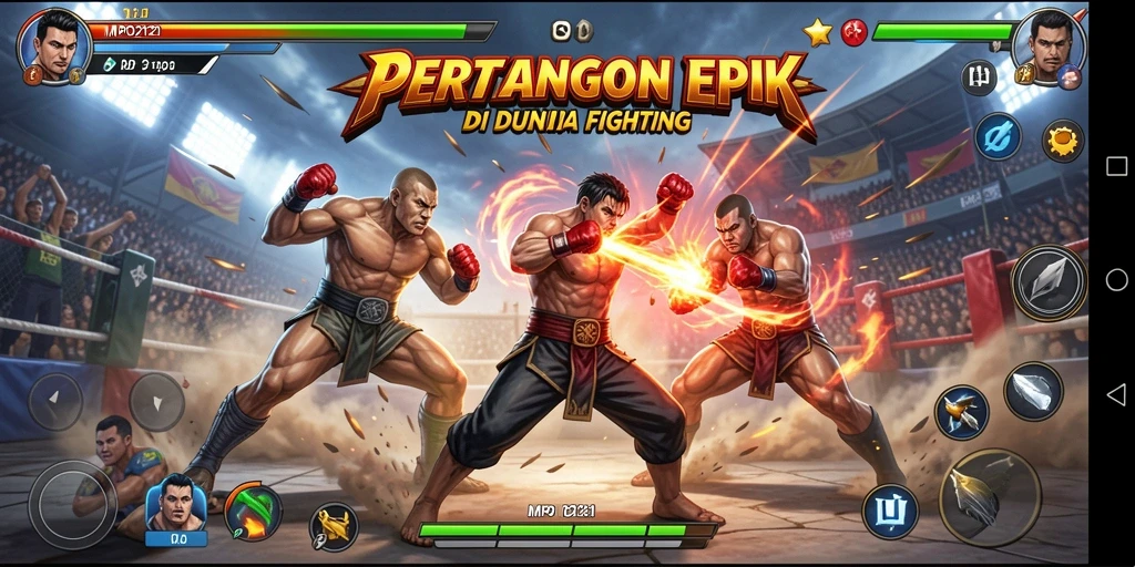 Tangkapan layar MPO2121 menampilkan aksi pertarungan yang intens.